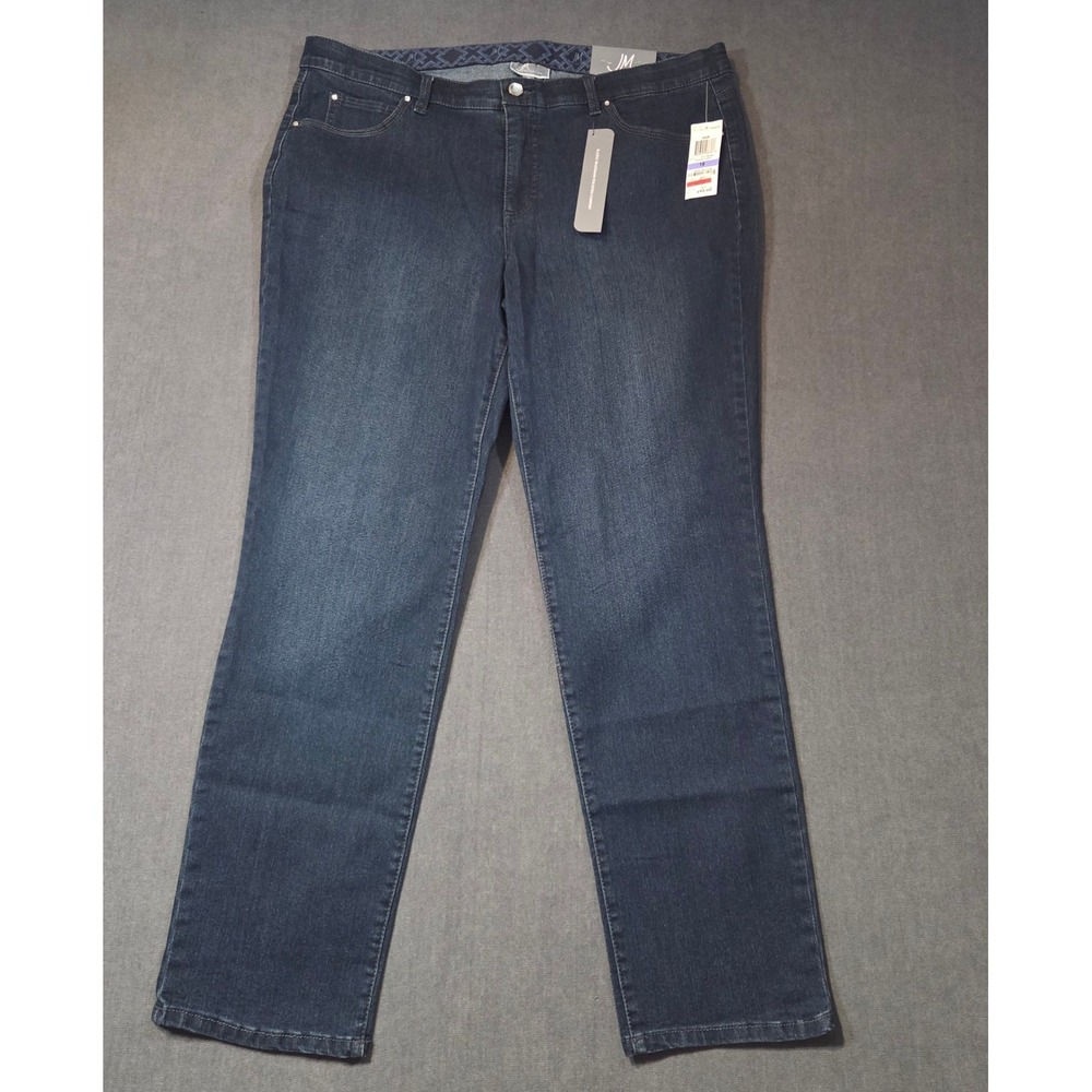 JM Collection Slim Leg Jeans Womens 18 Blue Belmont Wash Comfort Waistband